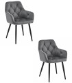 Krzesło JORK - ciemny szary aksamit / nogi czarne x 2