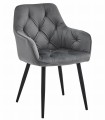 Krzesło JORK - ciemny szary aksamit / nogi czarne x 2