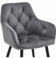 Krzesło JORK - ciemny szary aksamit / nogi czarne x 1