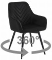 Krzesło NANA360 - czarny aksamit / nogi czarne x 1