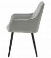 Krzesło NANA - aksamit srebrno-szary / nogi czarne x 2
