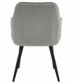 Krzesło NANA - aksamit srebrno-szary / nogi czarne x 2