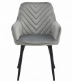 Krzesło NANA - aksamit srebrno-szary / nogi czarne x 1