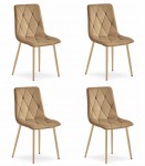 Krzesło LIBRA - brązowy aksamit / nogi kolor drewna x 4