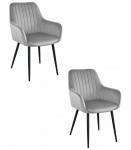 KRZESŁO SOLDEN - AKSAMIT SREBRNY SZARY - 2 SZT