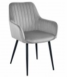 KRZESŁO SOLDEN - AKSAMIT SREBRNY SZARY - 1 SZT