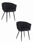 KRZESŁO ORION - AKSAMIT CZARNY - 2 SZT