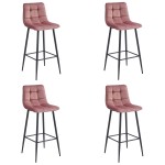 Hoker ARCETO - aksamit ciemny róż / nogi czarne x 4