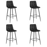 Hoker ARCETO - czarny aksamit / nogi czarne x 4