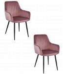 KRZESŁO SOLDEN - AKSAMIT CIEMNY RÓŻ - 2 SZT