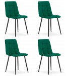 Krzesło KARA - ciemna zieleń aksamit x 4