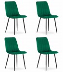 Krzesło LAVA - ciemna zieleń aksamit x 4