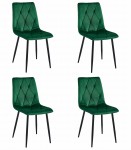 Krzesło LIBRA - ciemna zieleń aksamit / nogi czarne x 4