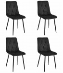 Krzesło LIBRA - czarny aksamit / nogi czarne x 4