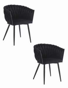 KRZESŁO ORION - AKSAMIT CZARNY - 2 SZT
