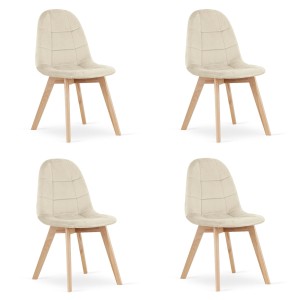 Krzesło BORA - beż aksamit x 4