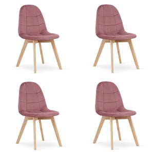 Krzesło BORA - ciemny róż aksamit x 4