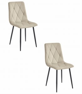 Krzesło LIBRA - chłodny beż aksamit / nogi czarne x 2