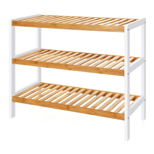 SZAFKA NA BUTY - DREWNO I BIEL - STYL SKANDYNAWSKI - 70 X 55 X 26