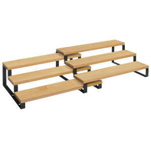 ZESTAW INDUSTRIALNYCH PÓŁEK - BAMBUS I METAL - 2 SZTUKI