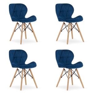 Krzesło LAGO Aksamit - granatowe x 4