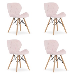 Krzesło LAGO Aksamit - róż x 4