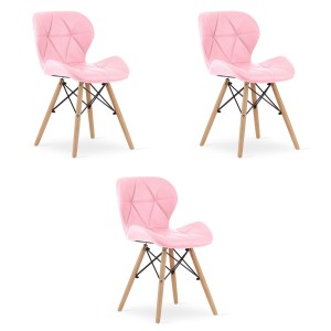 Krzesło LAGO ekoskóra - róż x 3