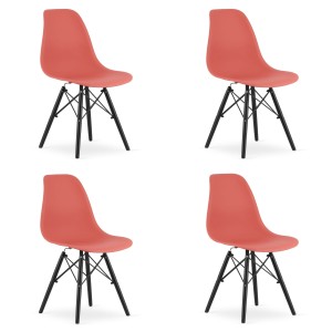 Krzesło OSAKA cynober / nogi czarne x 4
