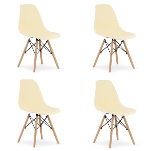 Krzesło OSAKA kremowe / nogi naturalne x 4