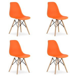 Krzesło OSAKA pomarańcz / nogi naturalne x 4