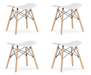 Taboret KORFU - biały x 4