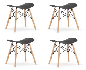 Taboret KORFU - czarny x 4