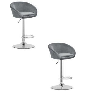 Hoker EAST - aksamit szary / baza chrom x 2