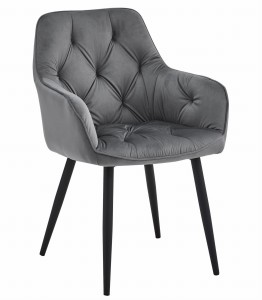 Krzesło JORK - ciemny szary aksamit / nogi czarne x 1