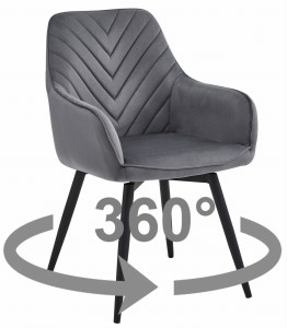 Krzesło NANA360 - ciemny szary aksamit / nogi czarne x 1