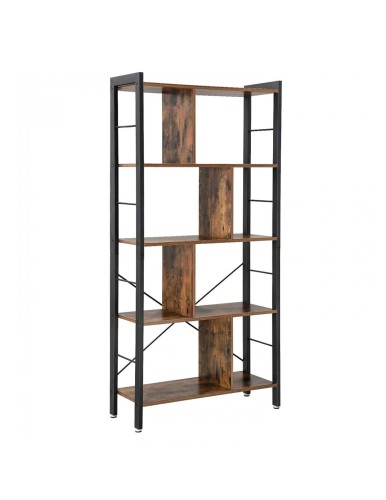 REGAŁ INDUSTRIALNY LOFT - 5 RUSTYKALNYCH PÓŁEK – 154 x 74 x 30