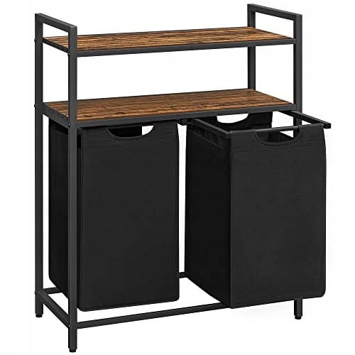 SZAFKA ORGANIZER BL2X - CZARNY Z RUSTYKALNYMI BLATAMI