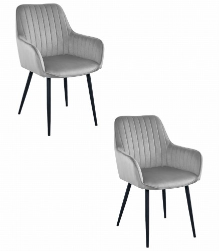 KRZESŁO SOLDEN - AKSAMIT SREBRNY SZARY - 2 SZT