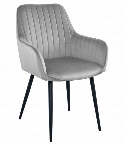 KRZESŁO SOLDEN - AKSAMIT SREBRNY SZARY - 1 SZT