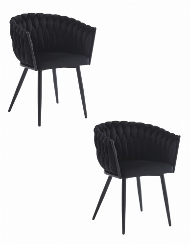 KRZESŁO ORION - AKSAMIT CZARNY - 2 SZT