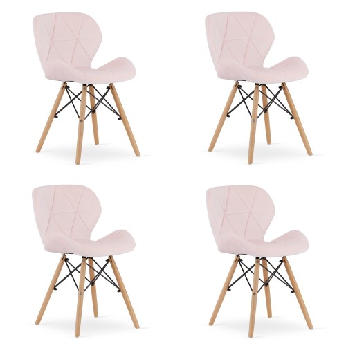 Krzesło LAGO Aksamit - róż x 4