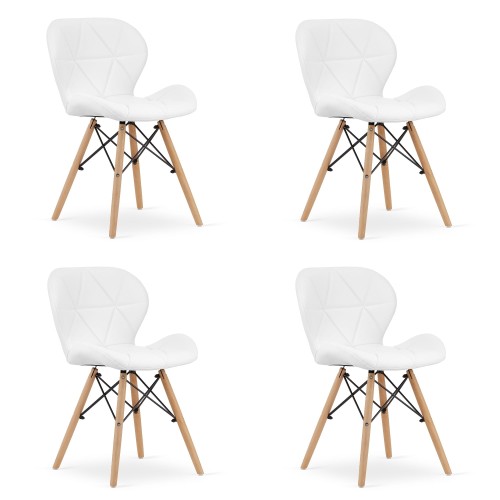 Krzesło LAGO ekoskóra - białe x 4