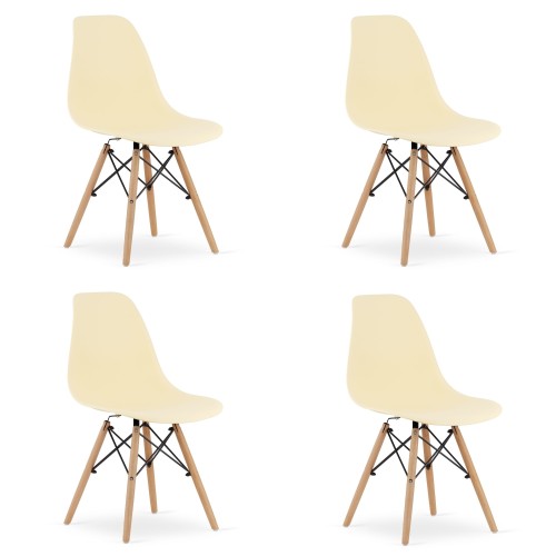 Krzesło OSAKA kremowe / nogi naturalne x 4