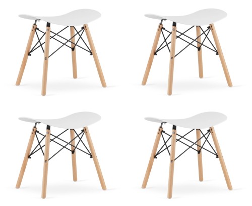 Taboret KORFU - biały x 4