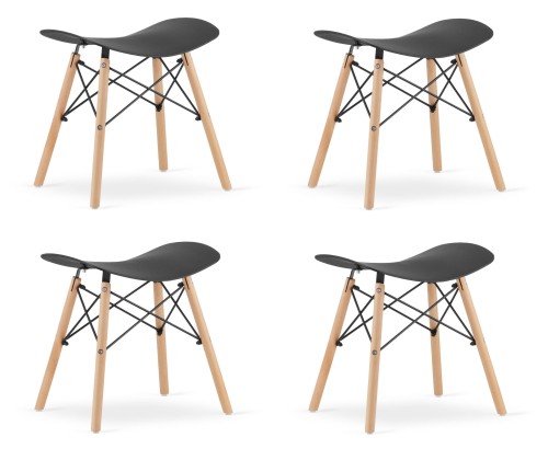 Taboret KORFU - czarny x 4