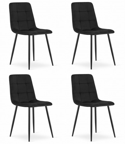 Krzesło KARA - czarny aksamit x 4