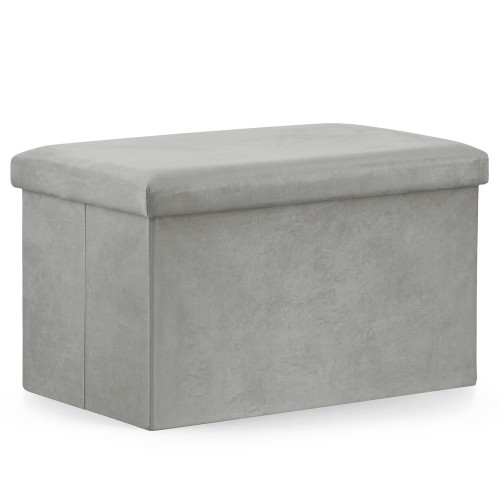 Pufa składana XL - 60x38x38cm aksamit szara