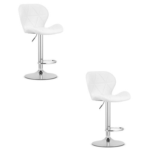 Hoker WEST - ekoskóra biały / baza chrom x 2