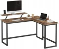 BIURKO NAROŻNE Z PODSTAWKĄ NA MONITOR - STYL LOFT