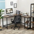 BIURKO NAROŻNE Z DWIEMA PÓŁKAMI - STYL LOFT